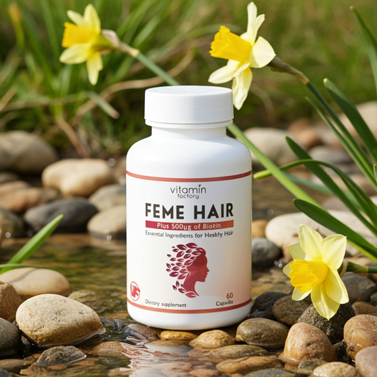 Feme Hair Growth Supplement – 60 Capsules | Biotin, Zinc & Keratin Formula